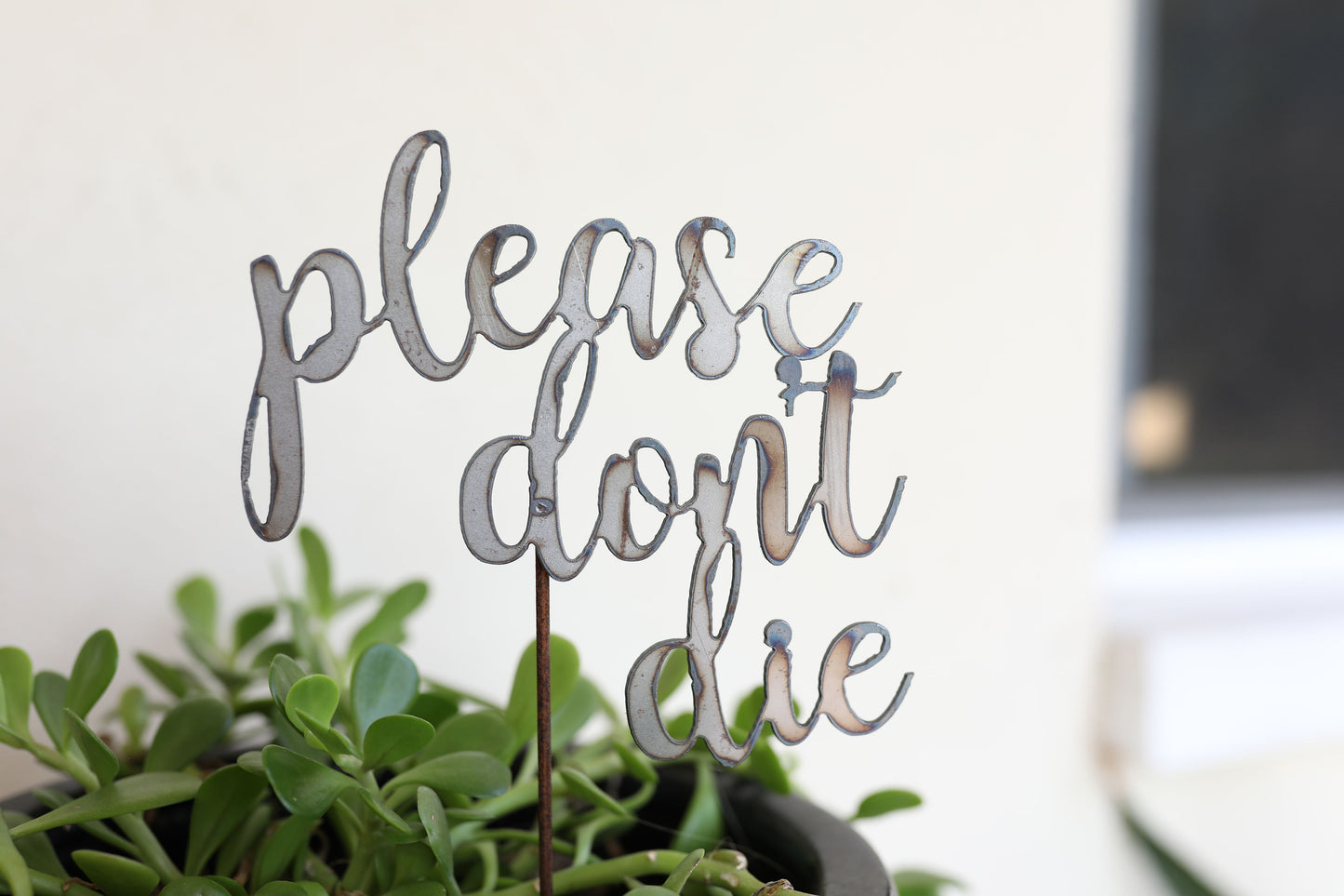 Script Word Garden Stakes