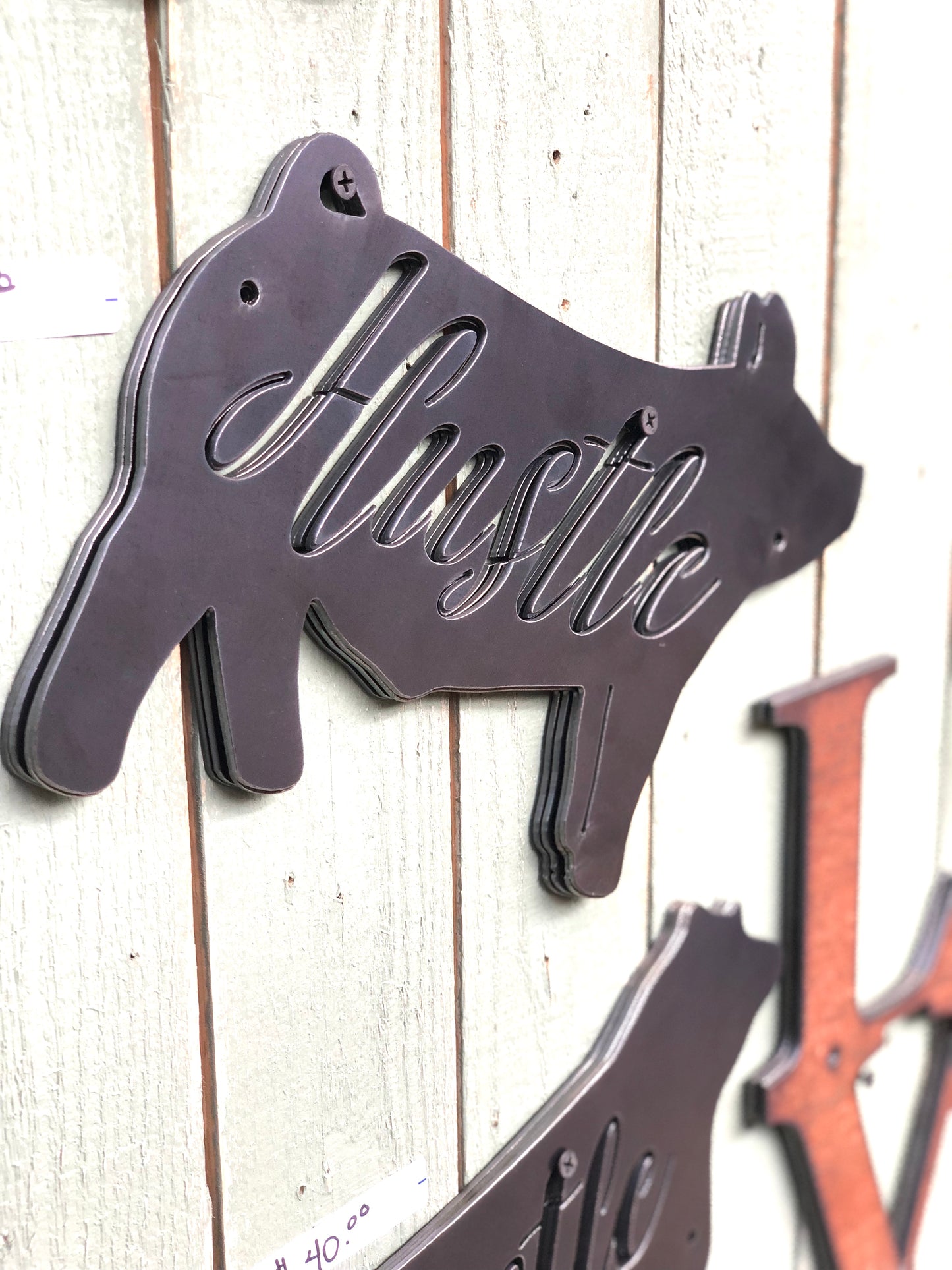 “Hustle” Show Animal Metal Sign