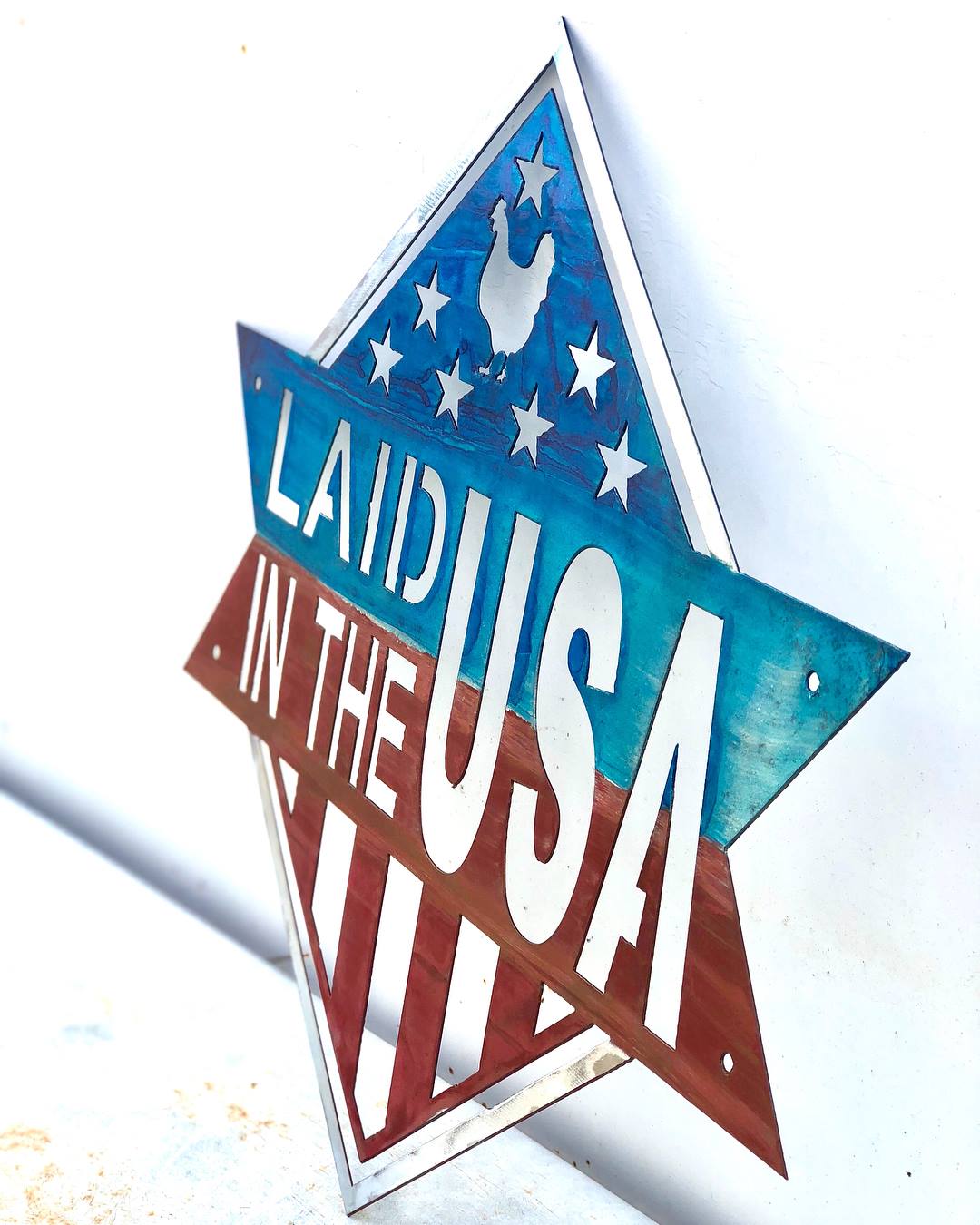 Diamond Banner Laid in the USA Metal Sign
