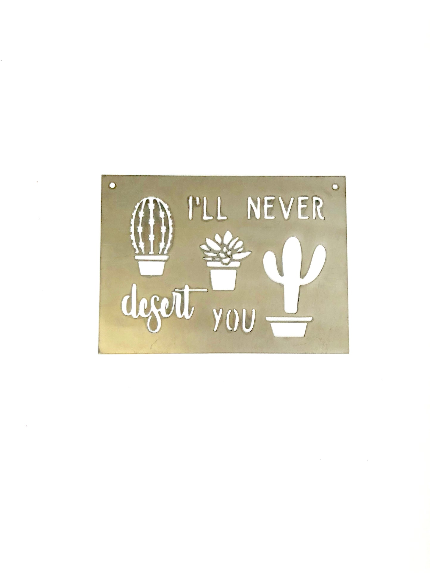 I'll Never Desert You Succulent Metal Sign