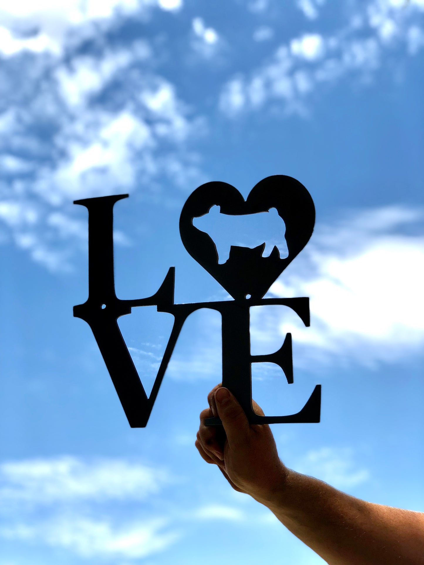 Stacked “Love” Show Animal Metal Sign