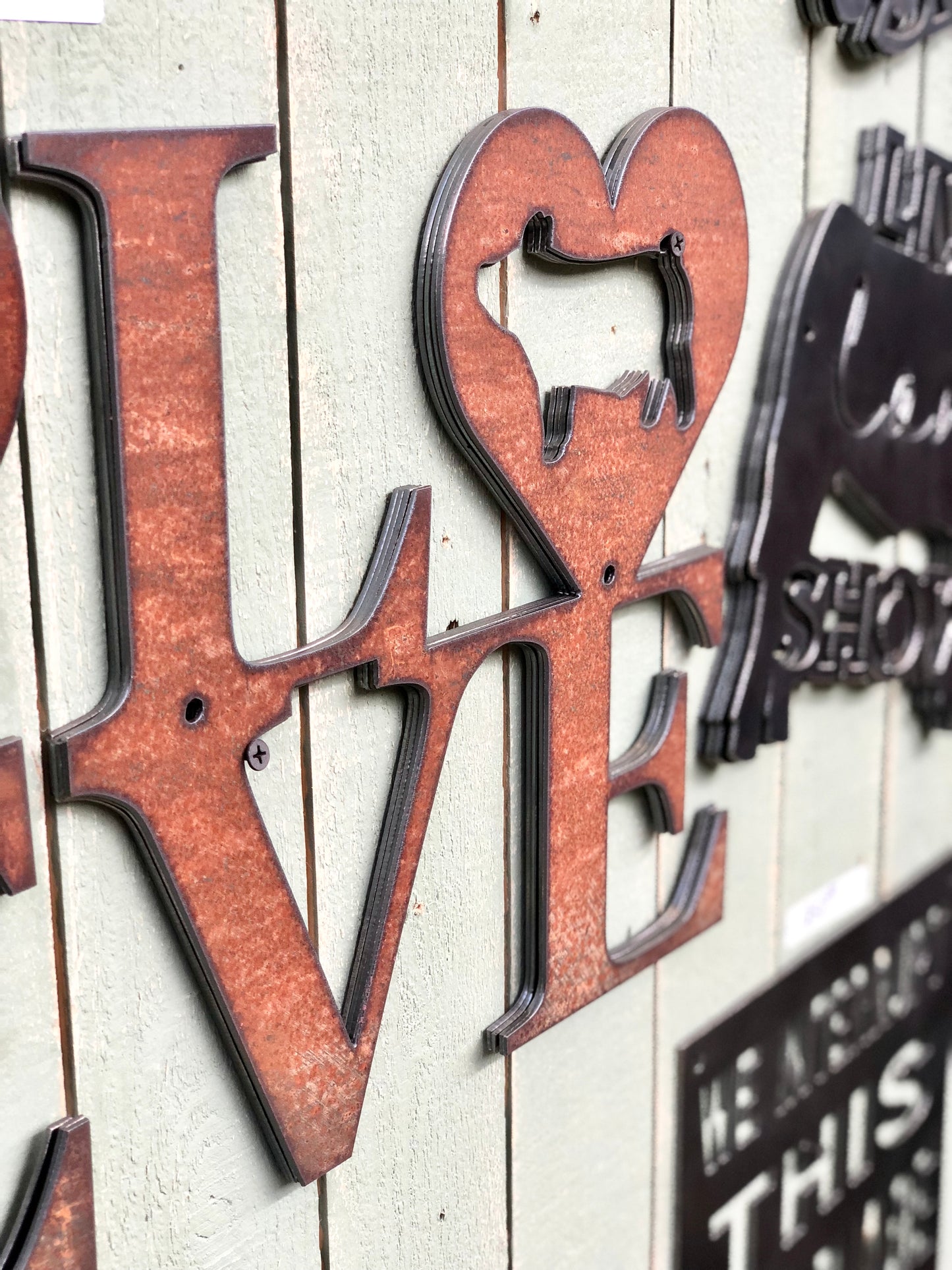 Stacked “Love” Show Animal Metal Sign