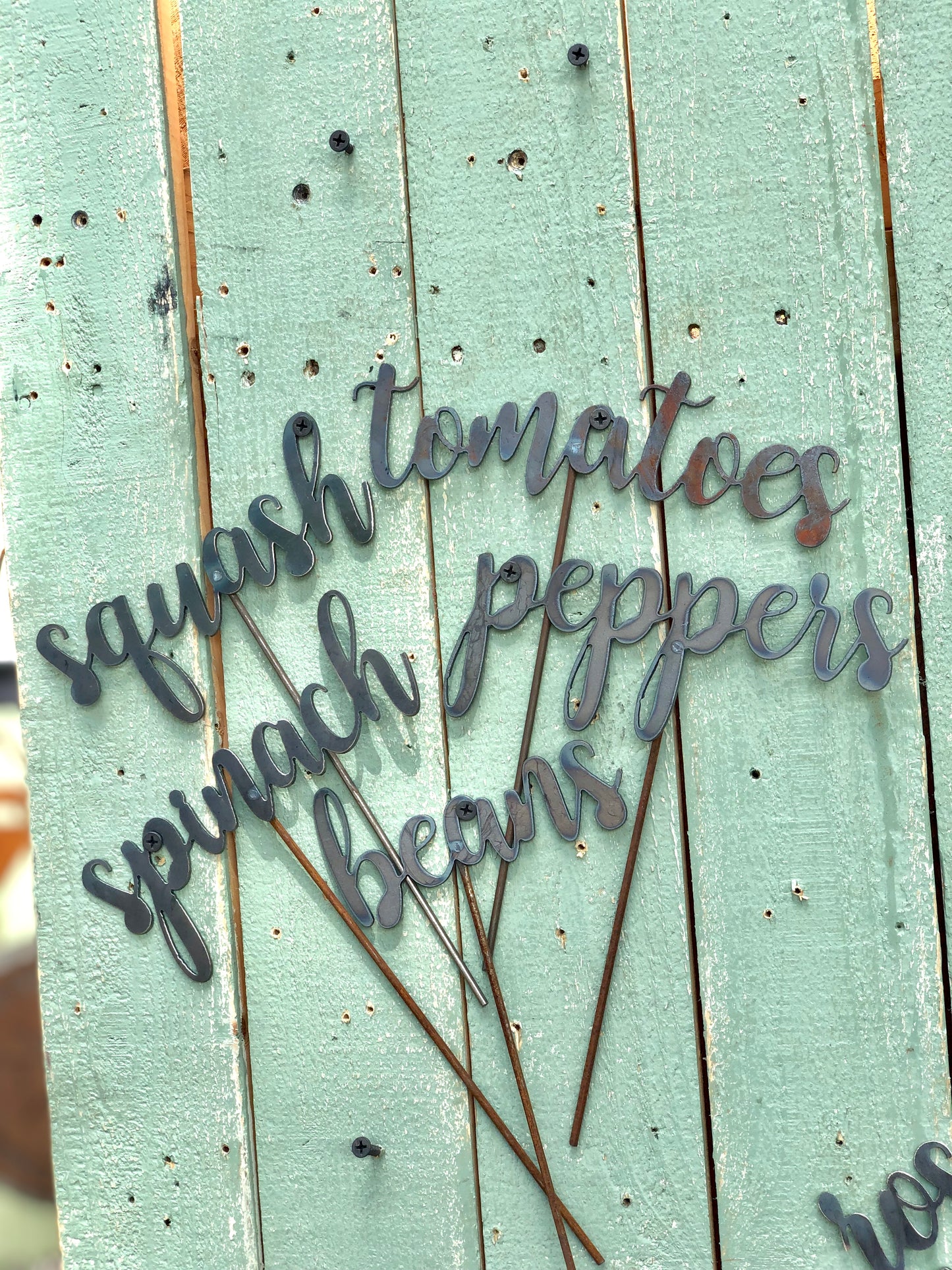 Script Word Garden Stakes