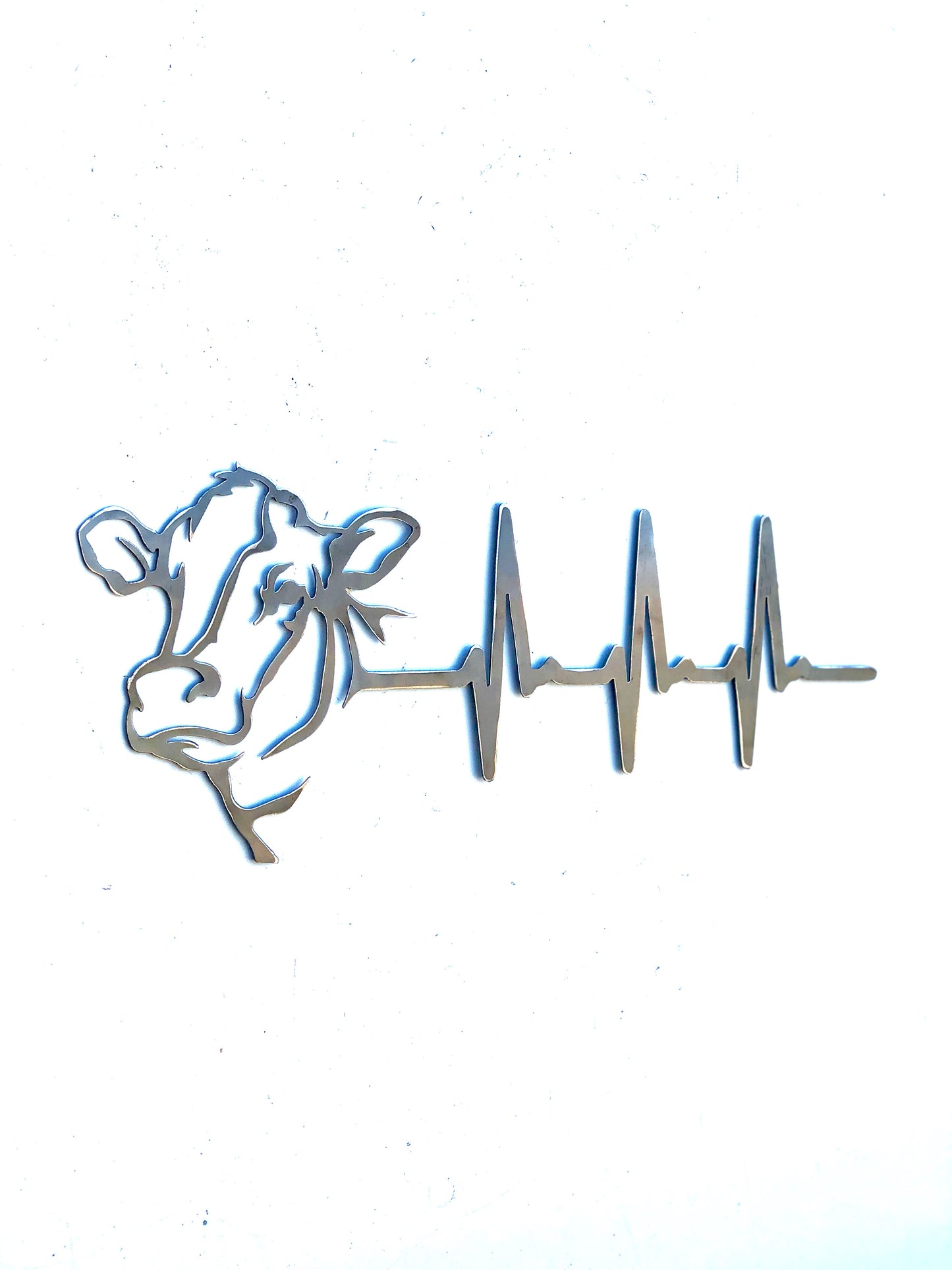 Cow Heart Beat Metal Sign