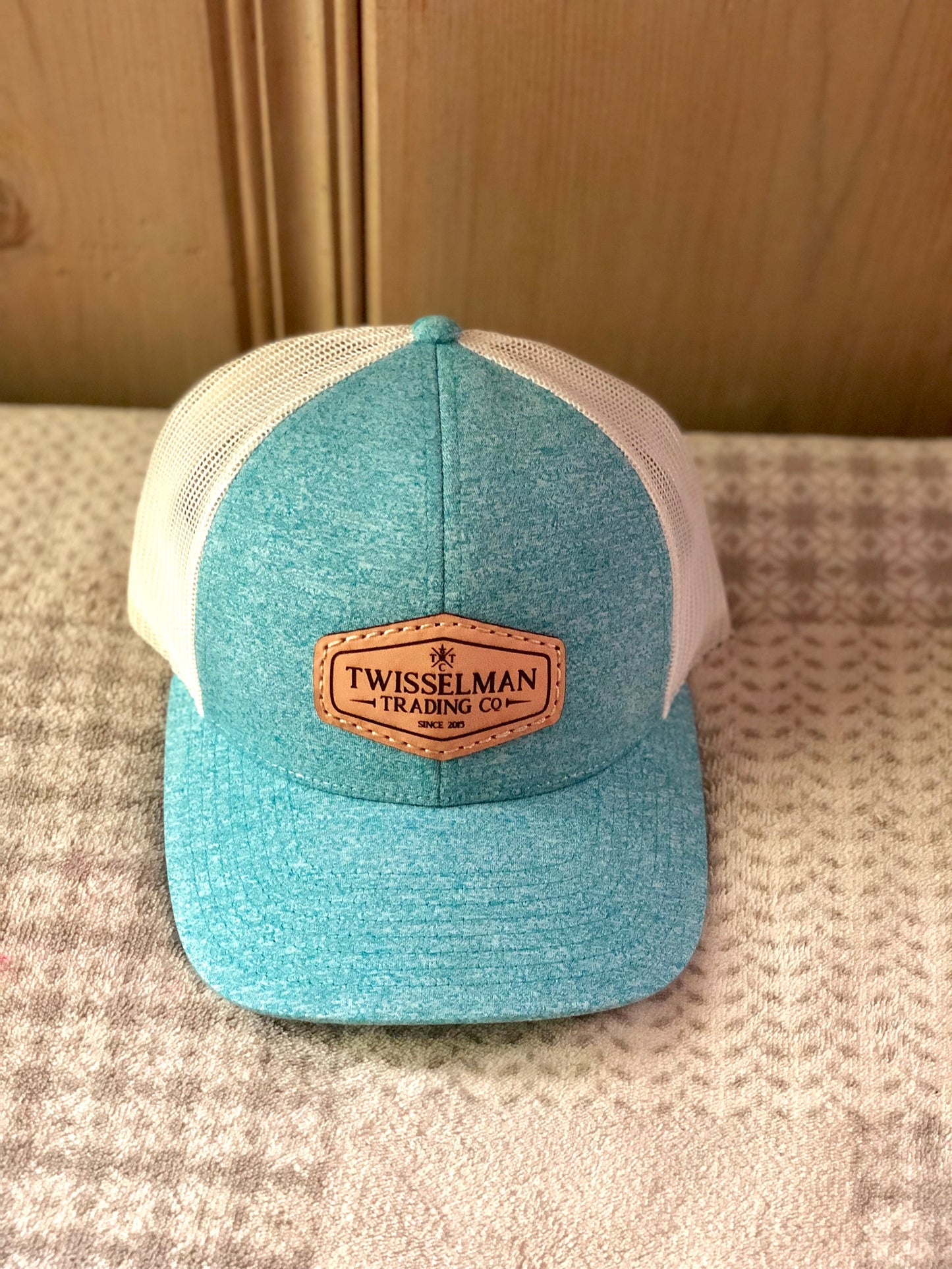 TTC - Leather 112 Richardson Low Pro Trucker Snapback Teal with Leather Patch Logo