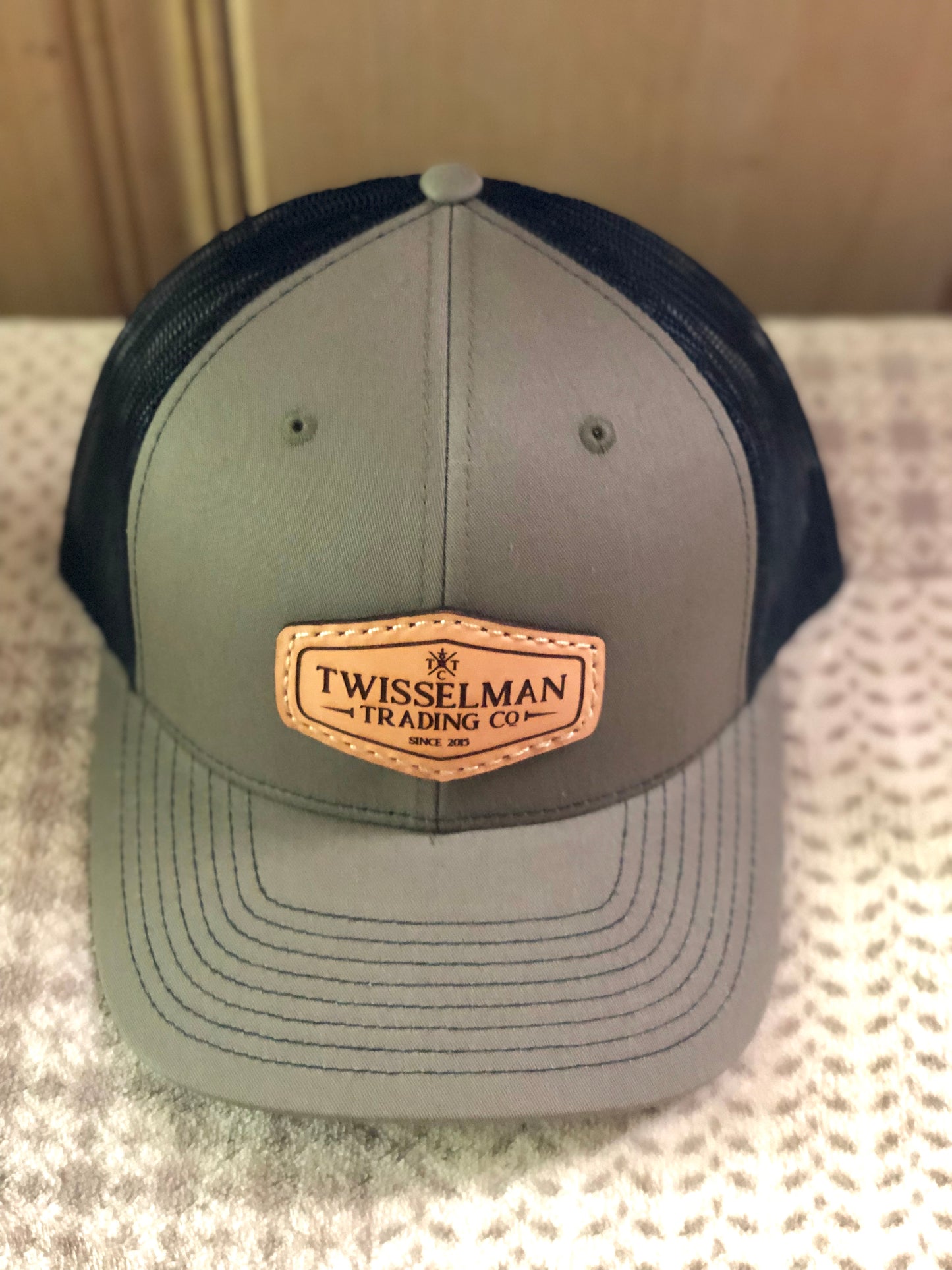 TTC - Leather 112 Richardson Trucker Snapback Loden/Olive with Leather Patch Logo