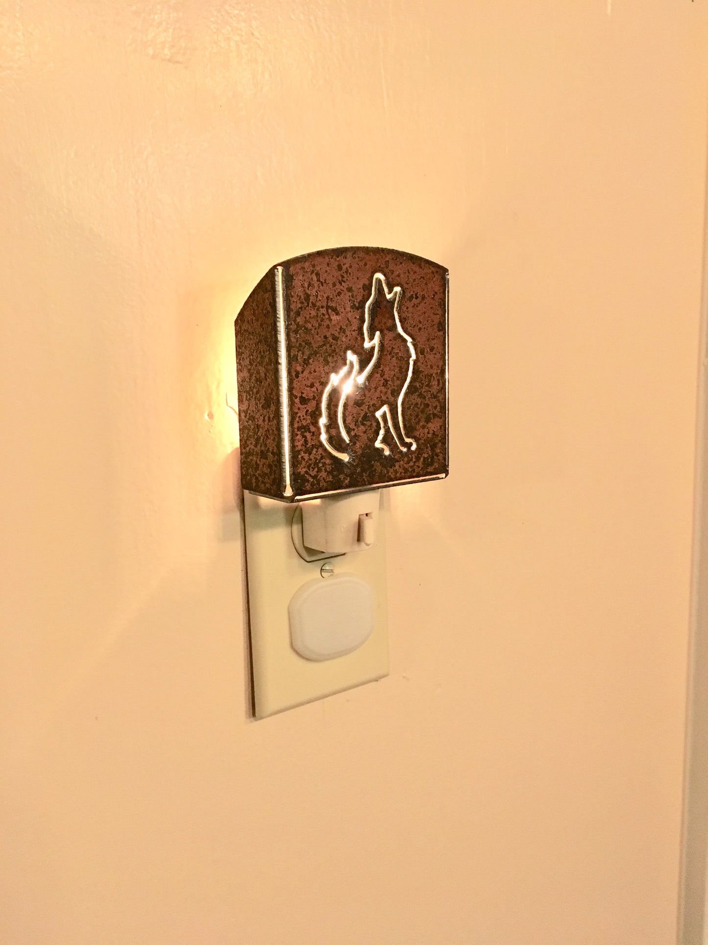 Custom Metal Night Light - Coyote