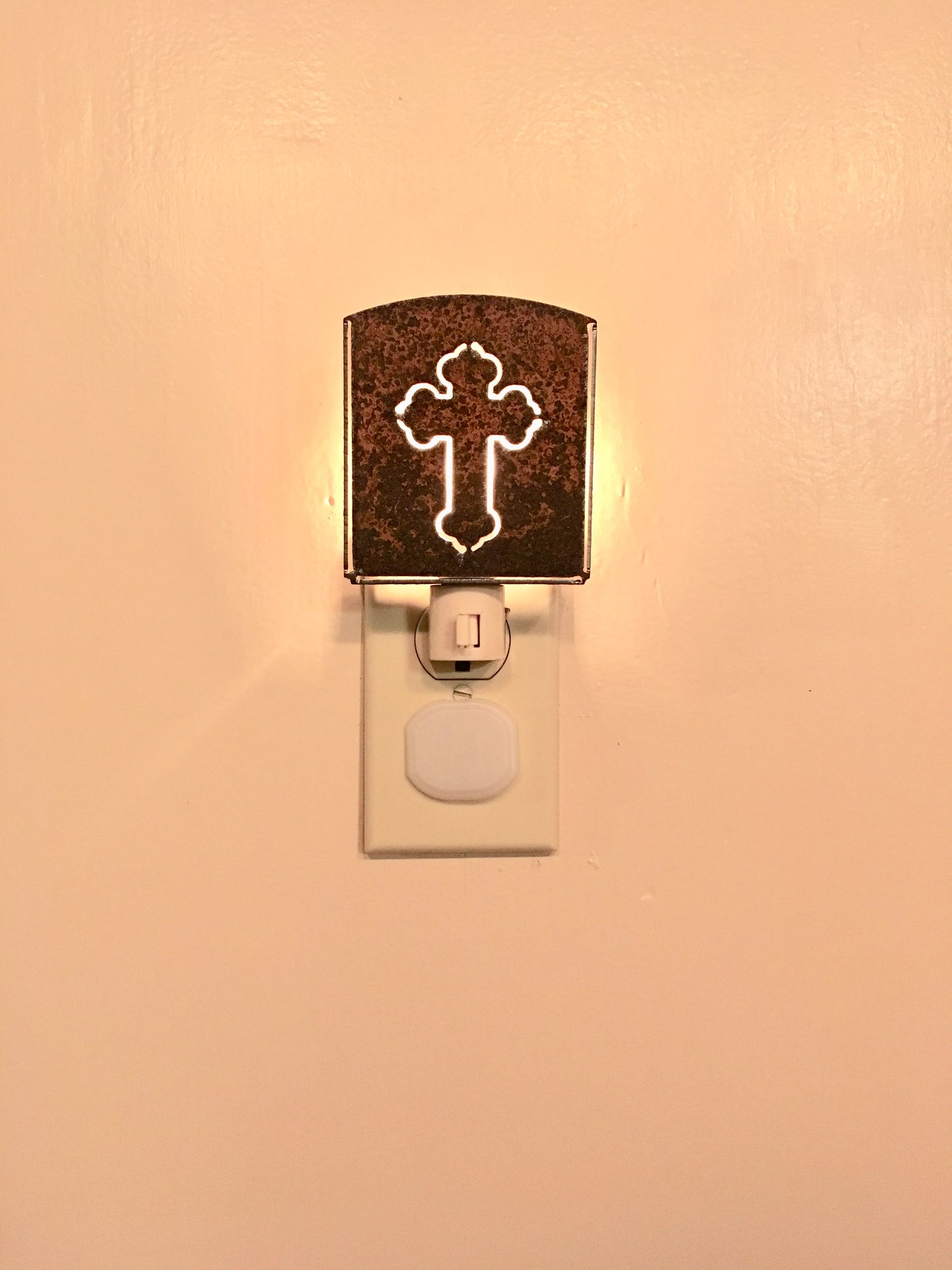 Custom Metal Night Light - Cross