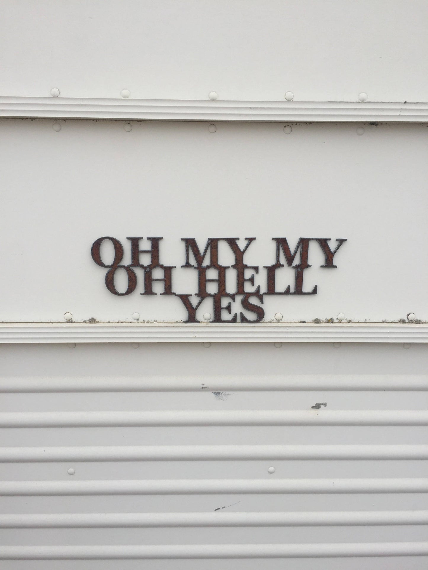 Oh My My Oh Hell Yes metal sign