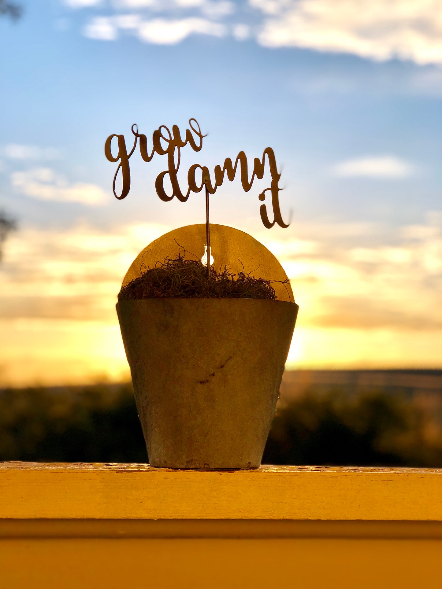 Metal Script Font Plant Stake