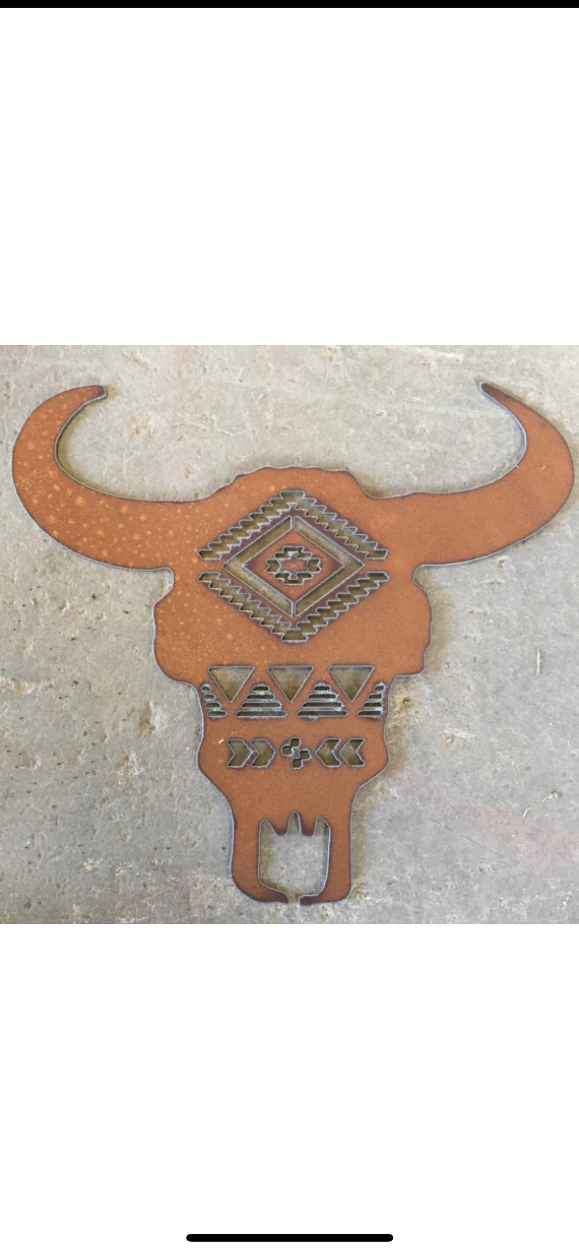 Southwest buffalo skull metal cutout