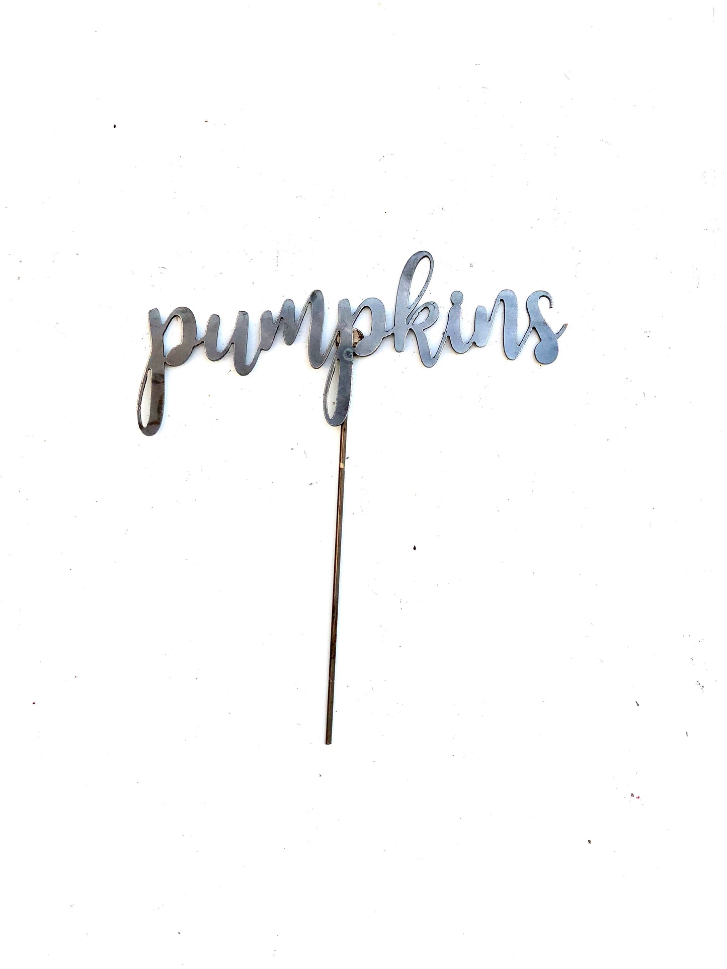 Fall themed script word metal stake