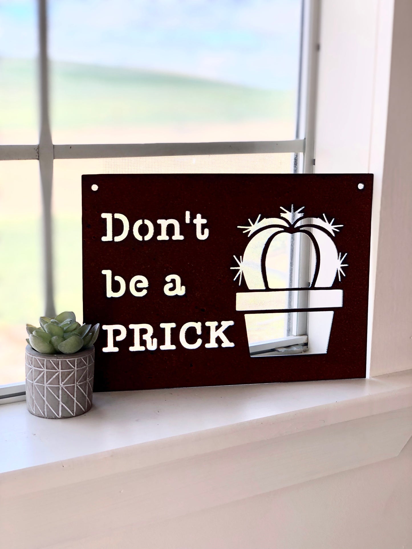 Don’t Be a Prick succulent Metal Sign