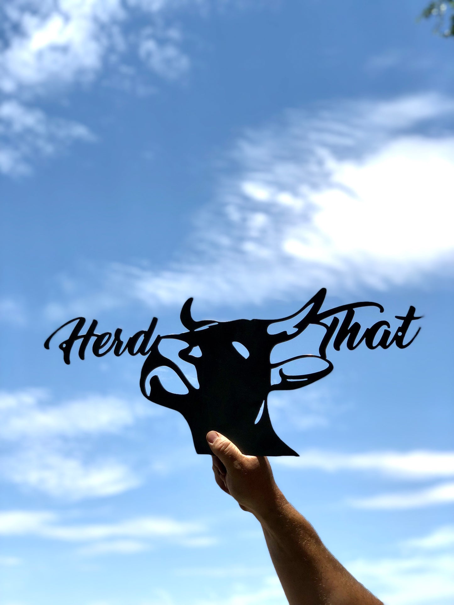 “Herd That” Steer Head Metal Sign