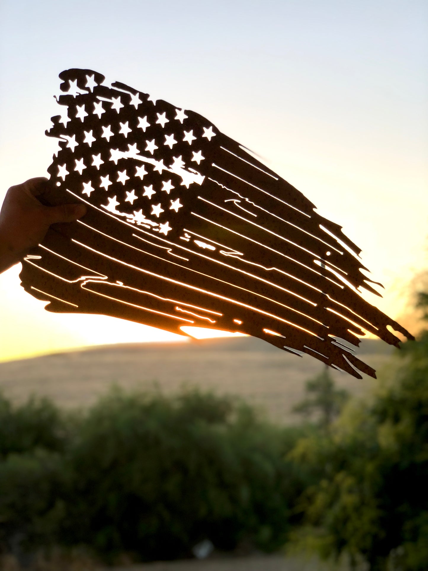 Ragged Flag Metal Sign