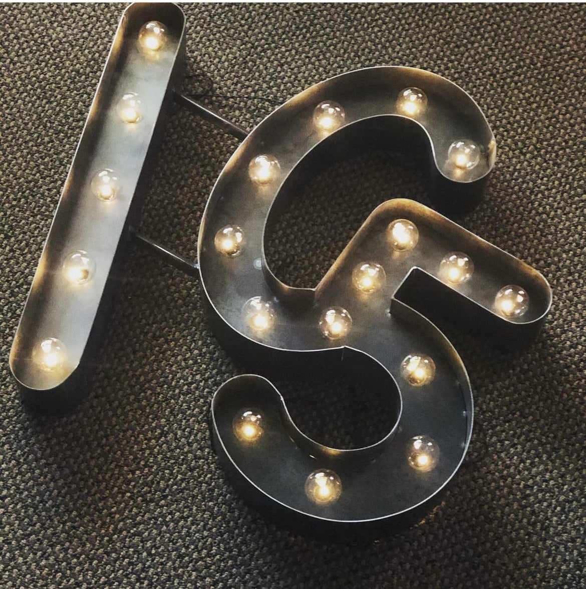 Custom Metal Marquee Light Cattle Brand Sign