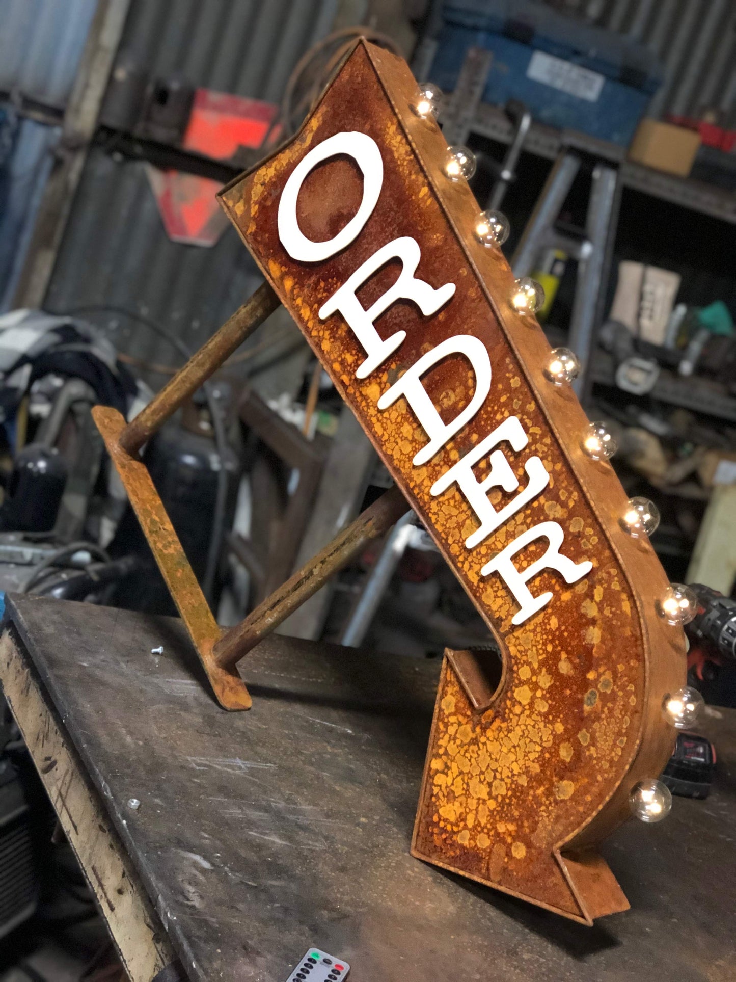 Custom Metal Marquee Light Cattle Brand Sign