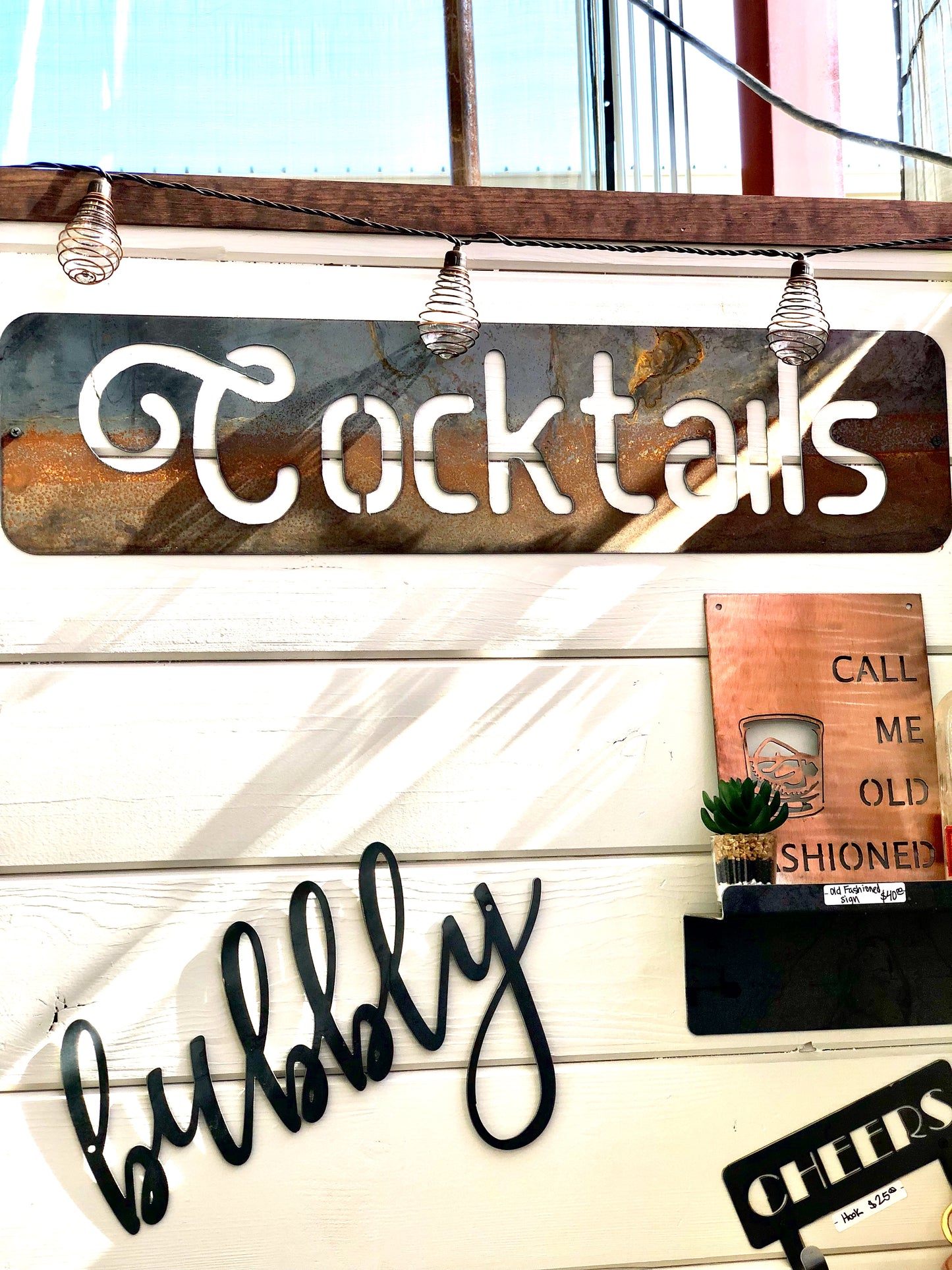 Cocktails Metal Sign