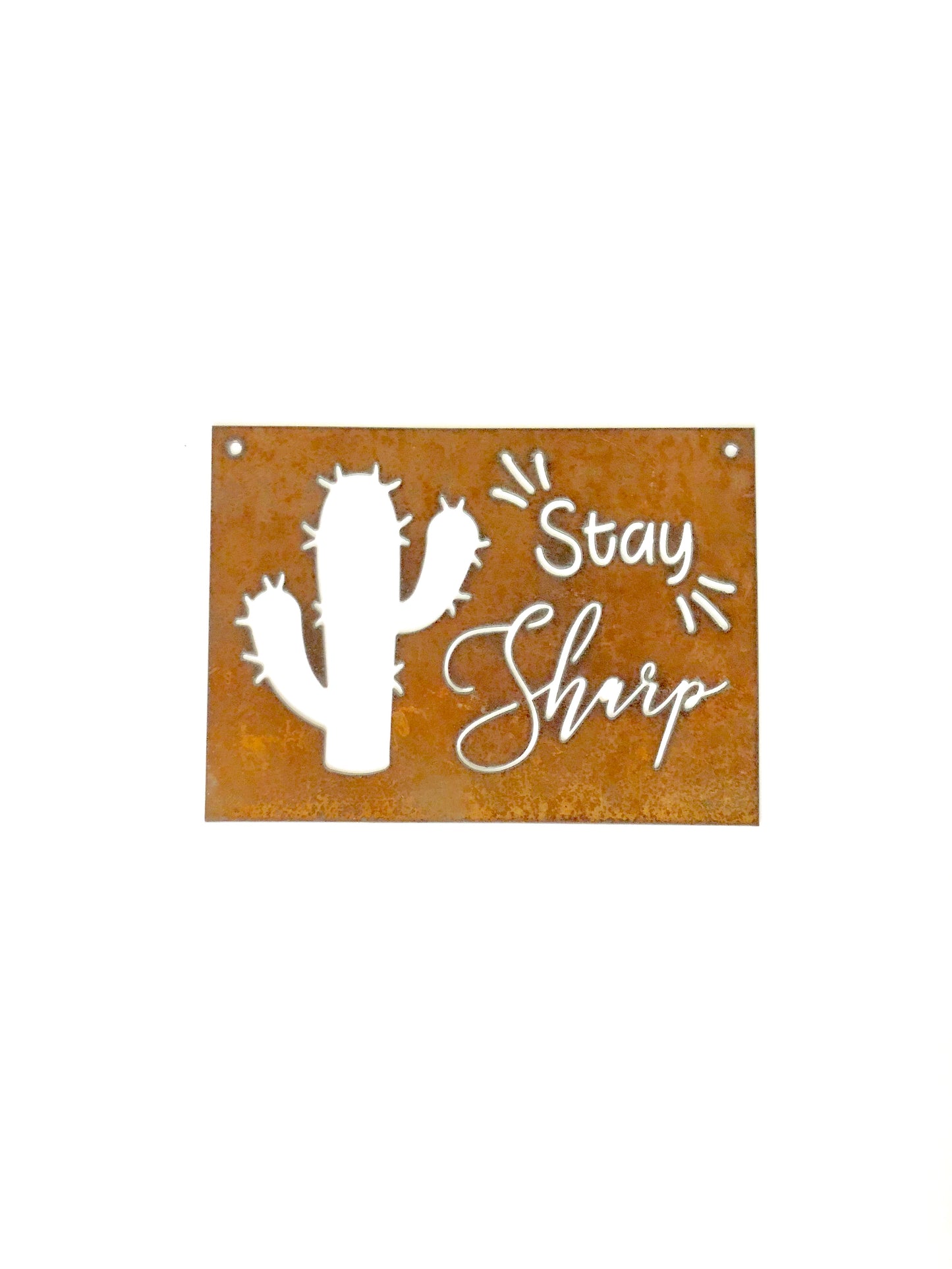 Stay Sharp Succulent Metal Sign