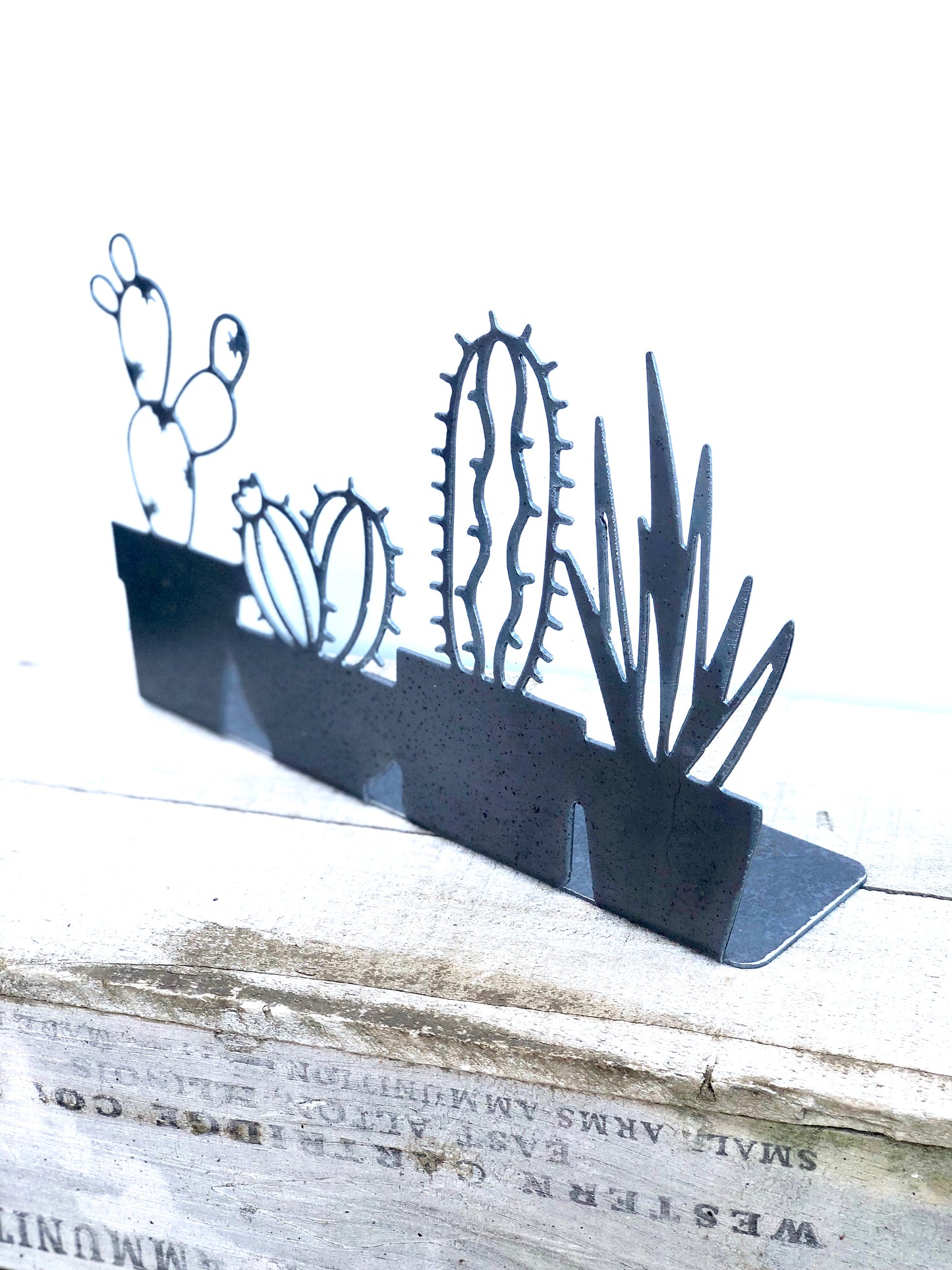 Metal Succulent Stand - 4 potted succulent silhouettes