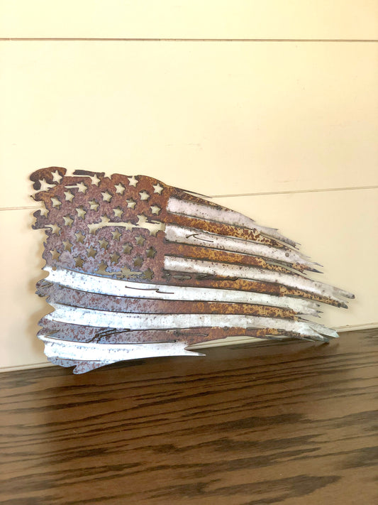 Ragged Flag Metal Sign