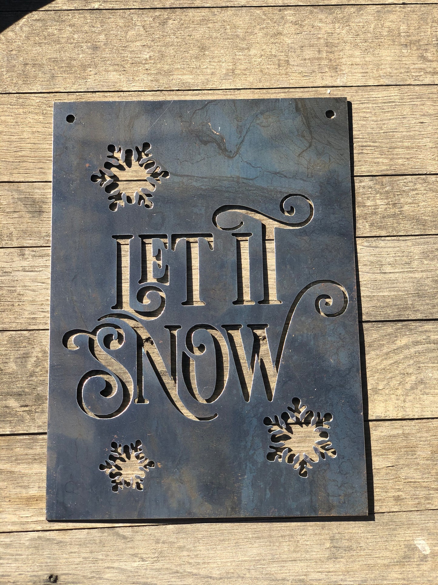 Let It Snow Small Rectangular Metal Sign