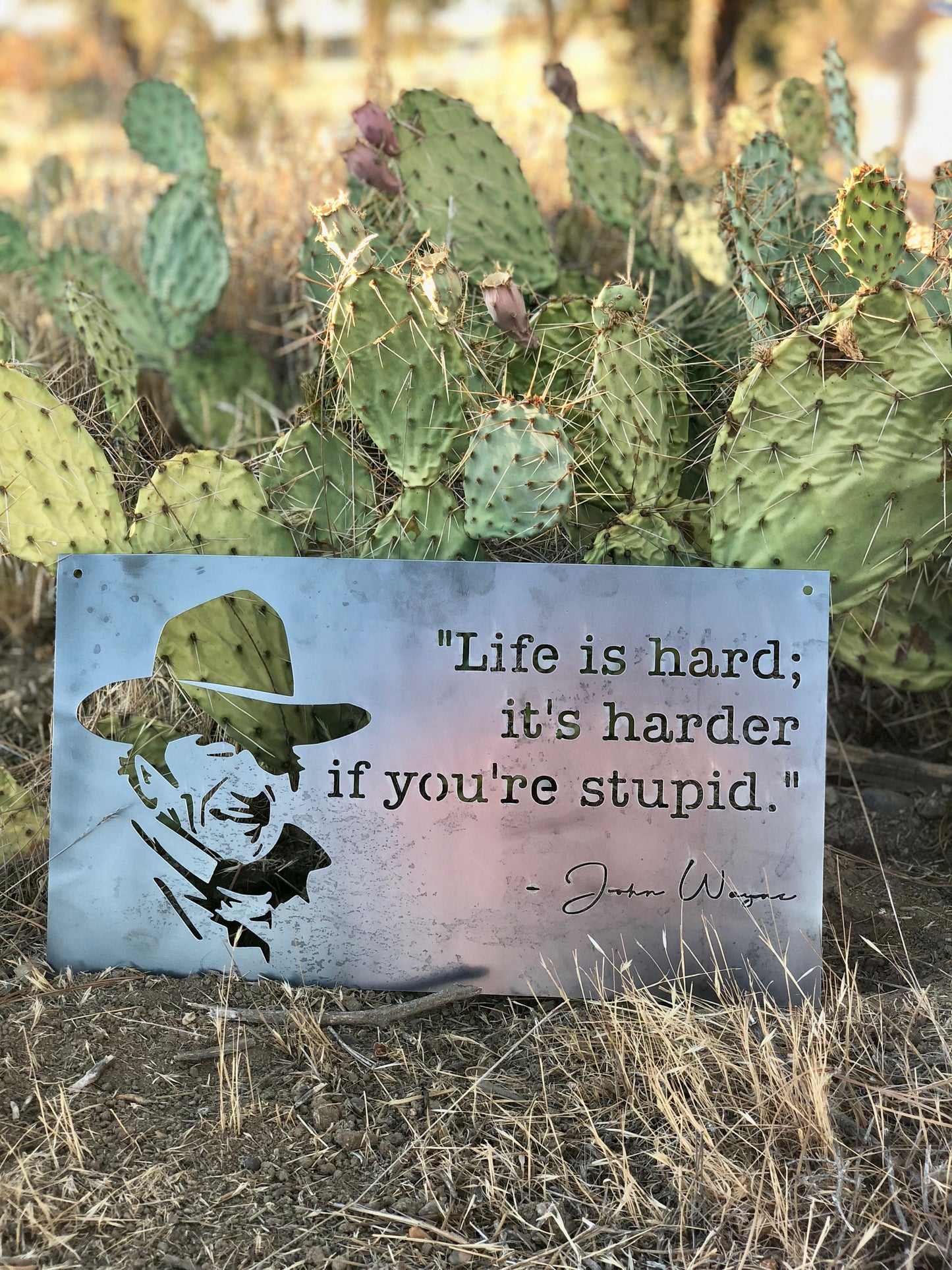 John Wayne Life Quote metal sign