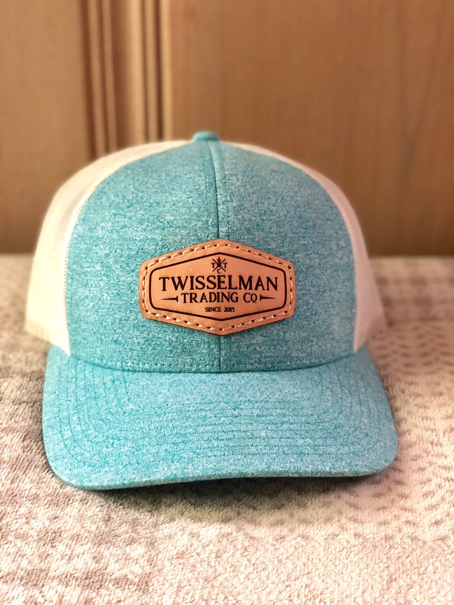 TTC - Leather 112 Richardson Low Pro Trucker Snapback Teal with Leather Patch Logo