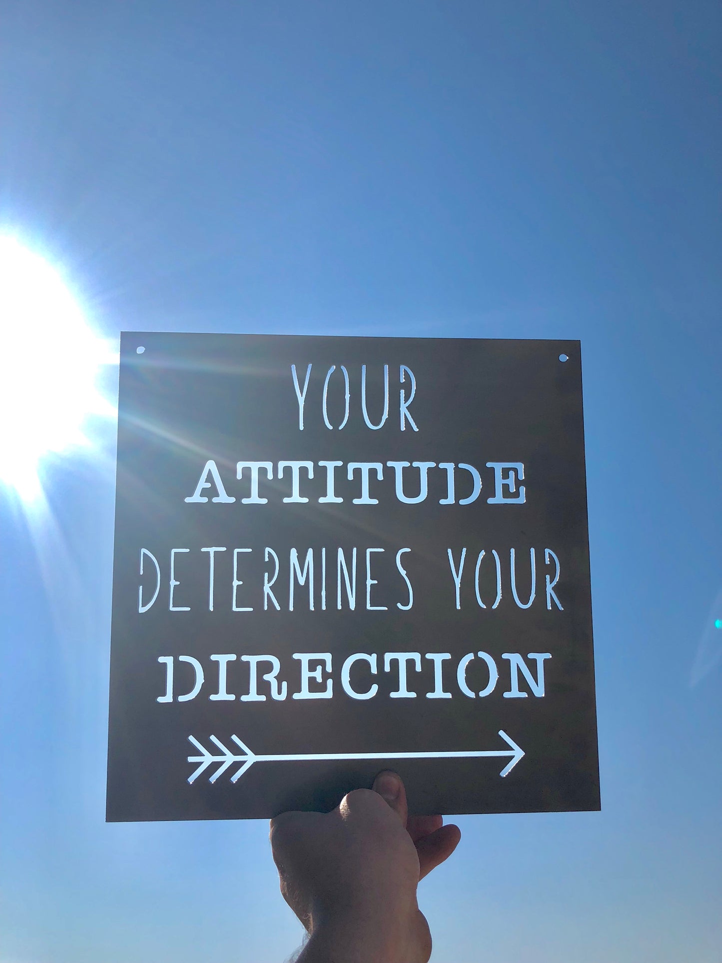 Your Attitude Determines Your Direction Metal Sign