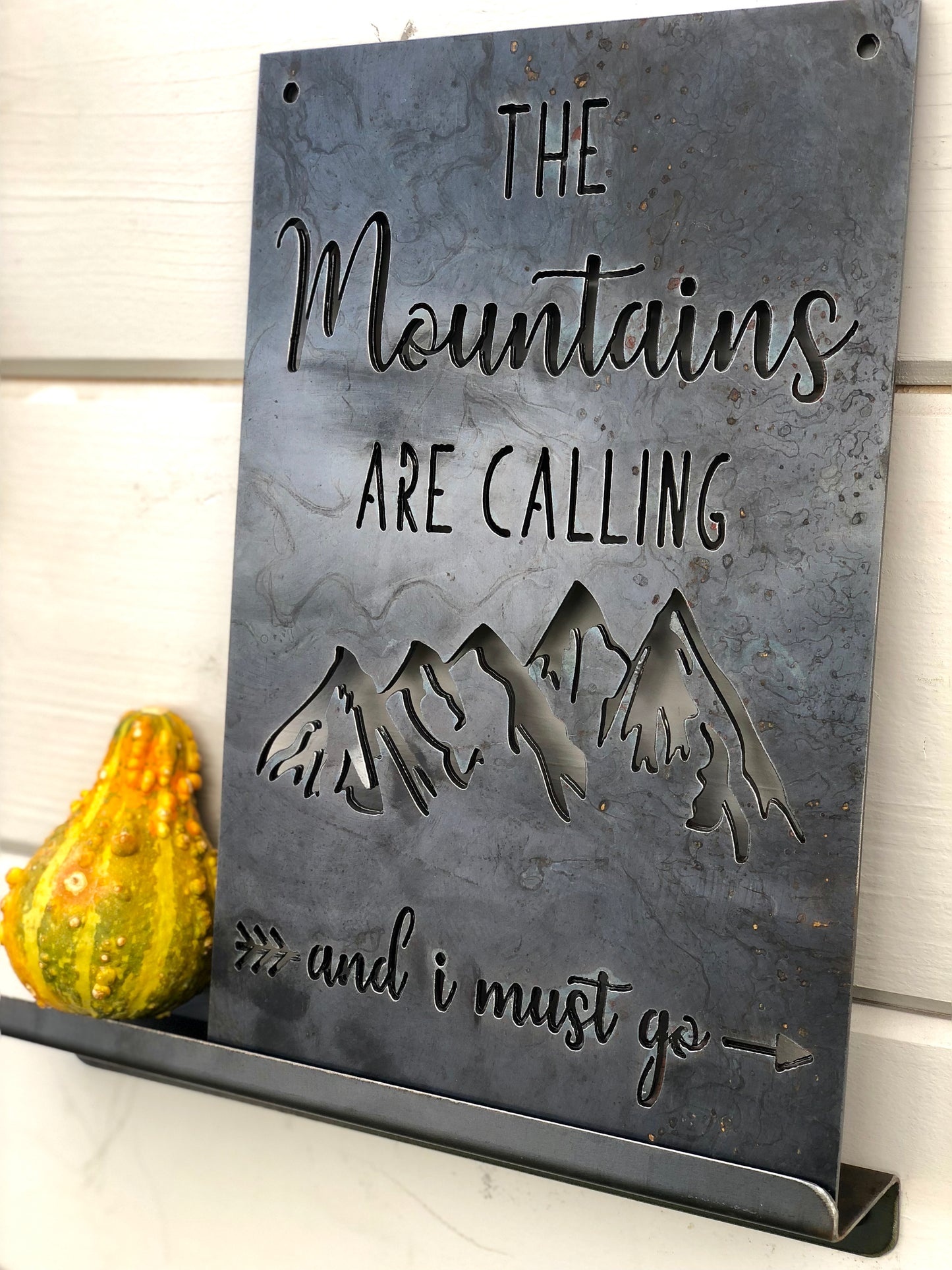 The mountains are calling Small Rectangular Metal Sign