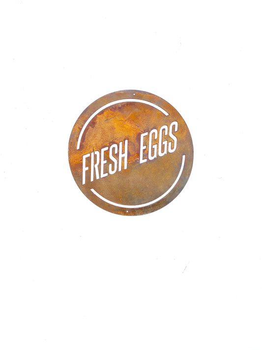 Fresh Eggs Metal Sign