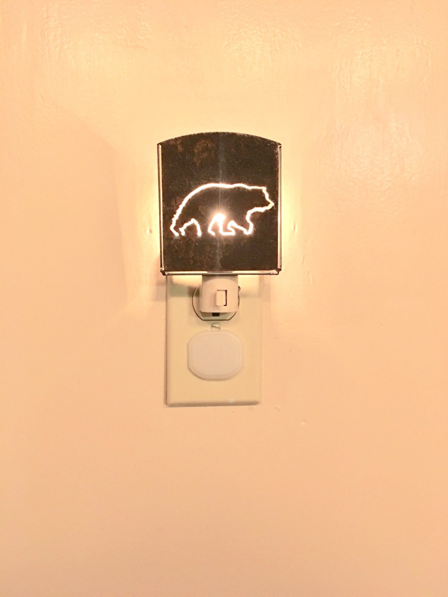 Custom Metal Night Light - Grizzly Bear