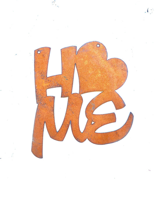 HOME stacked Metal Sign, Love Home, Home with heart, unique home decor, rustic home sign, dorm decor, college gift, christmas gift