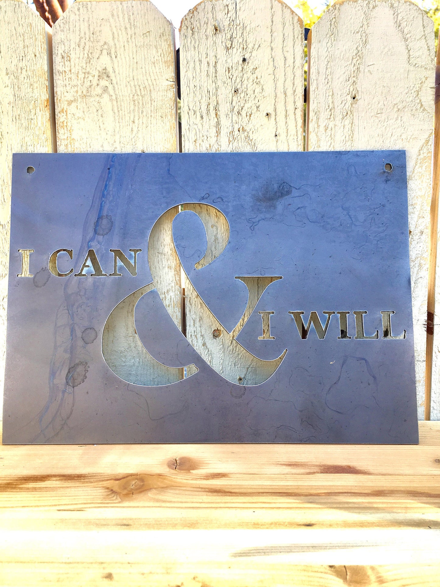 I Can & I Will Small Rectangular Metal Sign