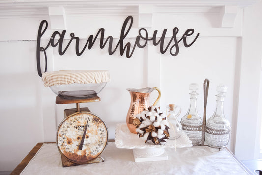 FARMHOUSE Script Metal Word Wall Expressions