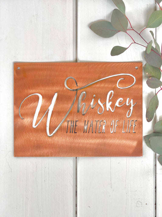 Whiskey the Water of Life Small Rectangular Metal Sign