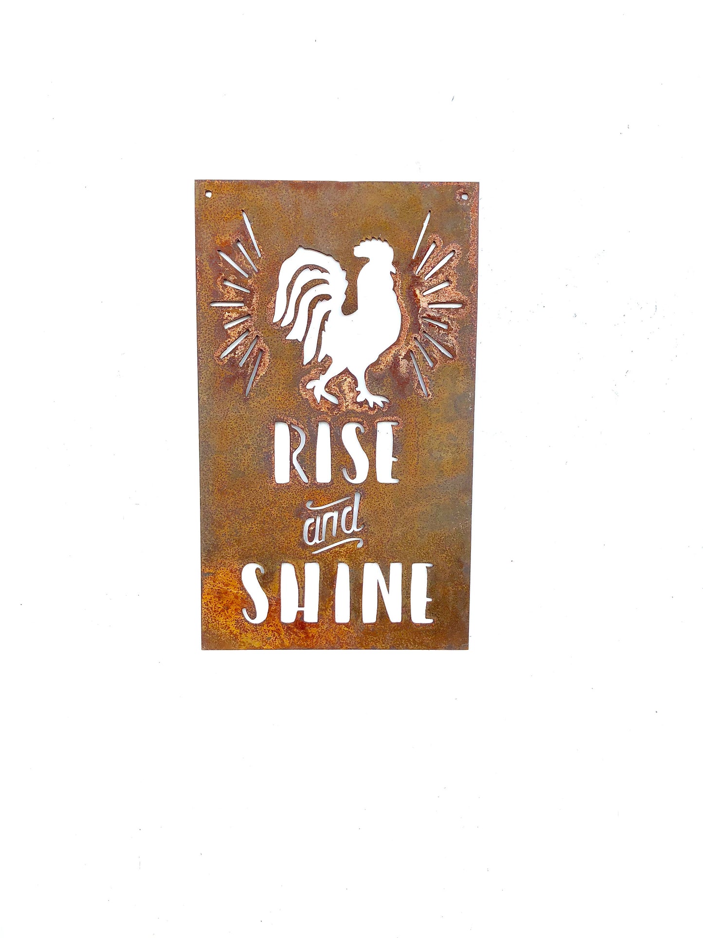 Rise and Shine Rooster Metal Sign