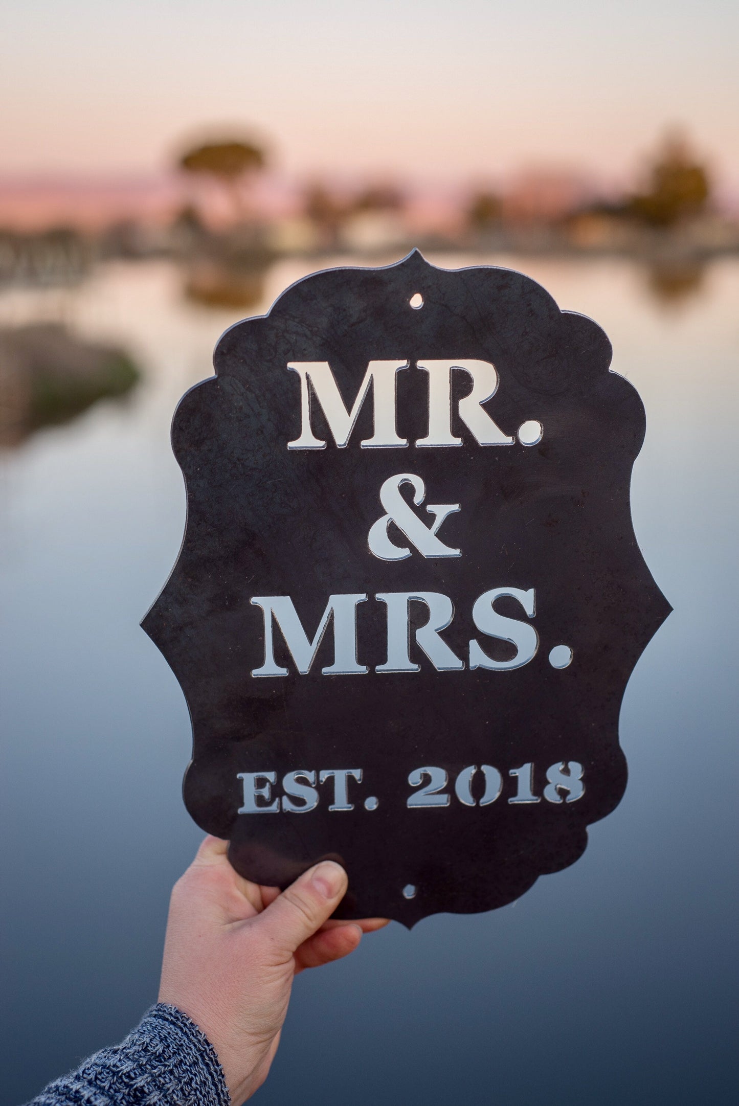 Mr & Mrs established Metal Wall Hanging