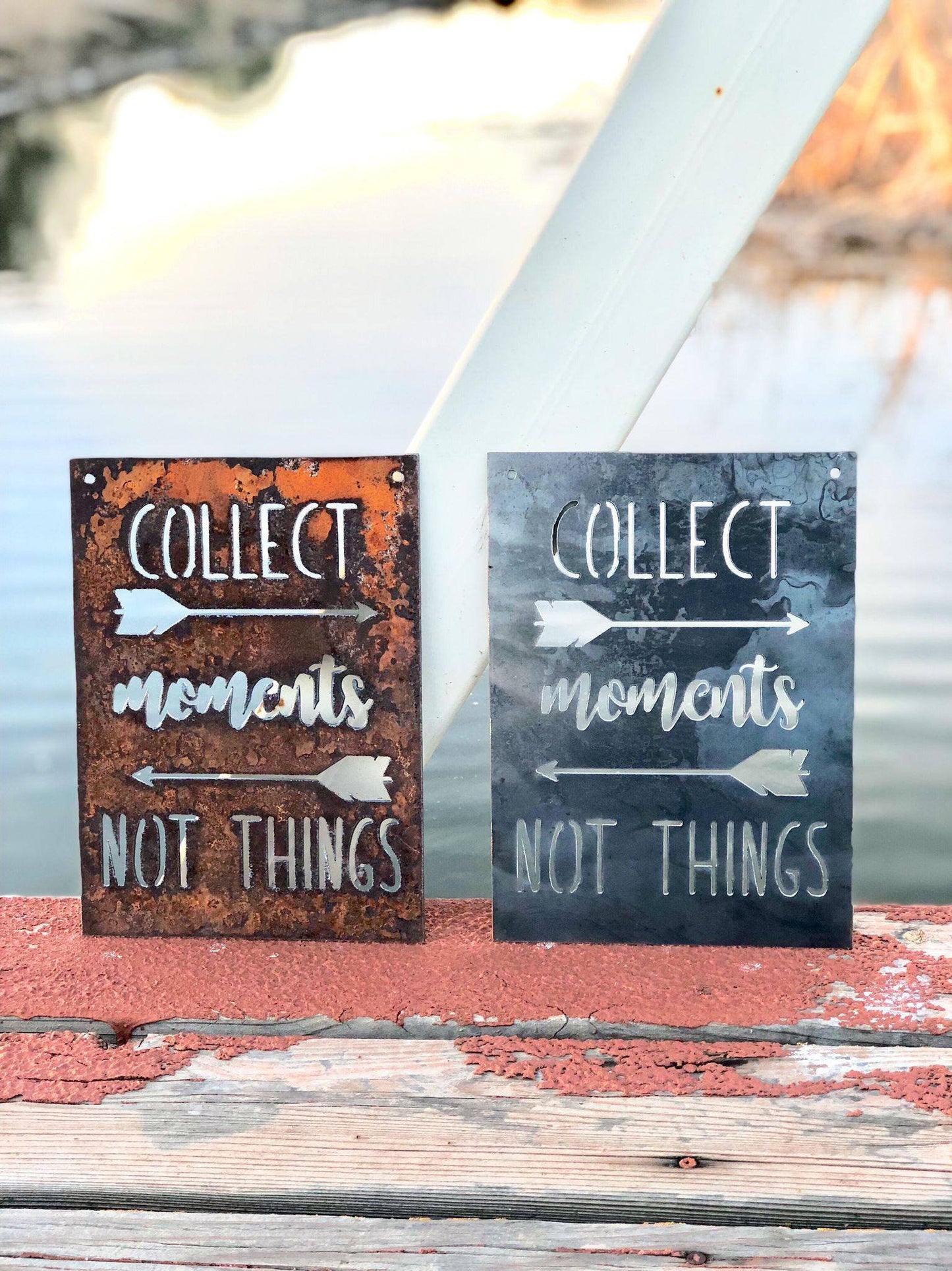 Collect Moments Not Things Small Rectangular Metal Sign