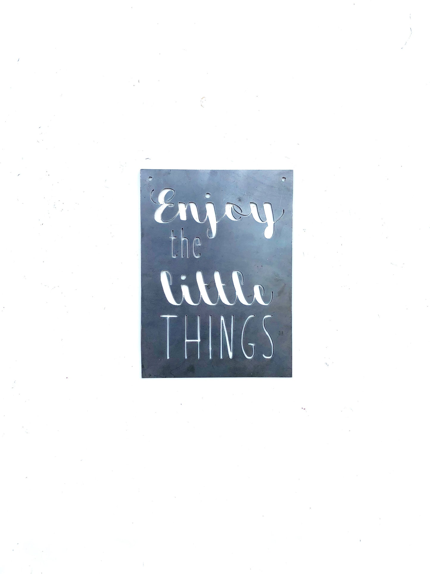 Enjoy the Little Things Small Rectangular Metal Sign