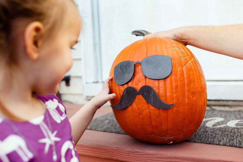 Pumpkin Glasses and Mustache Pieces