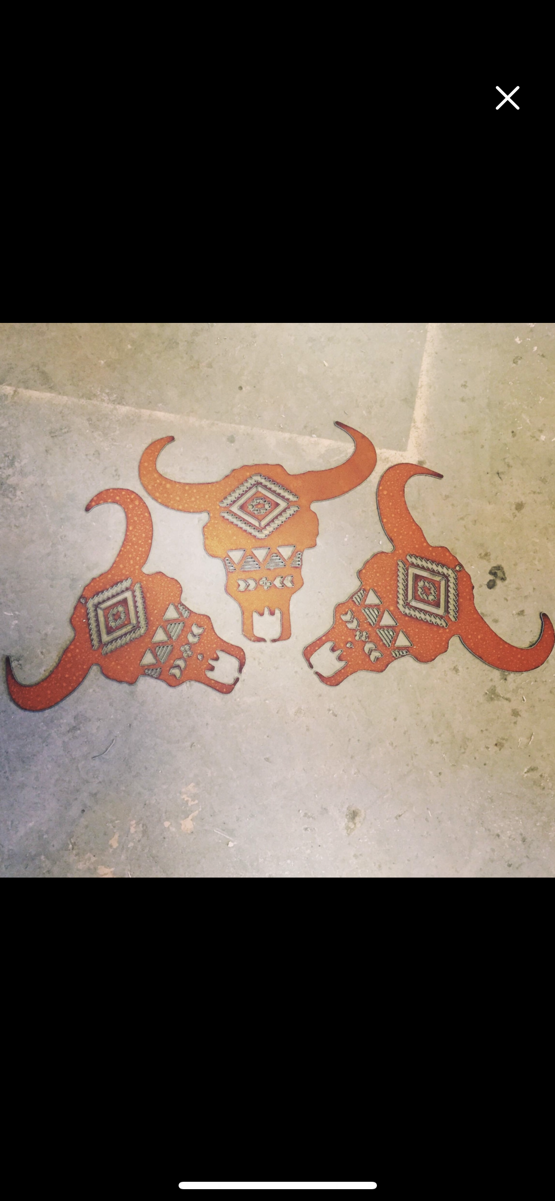 Southwest buffalo skull metal cutout